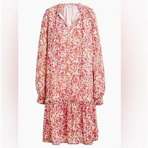 J. Crew Floral Ruffle Mini Dress Tiered Long Sleeve Women’s XS Fairy Romantic